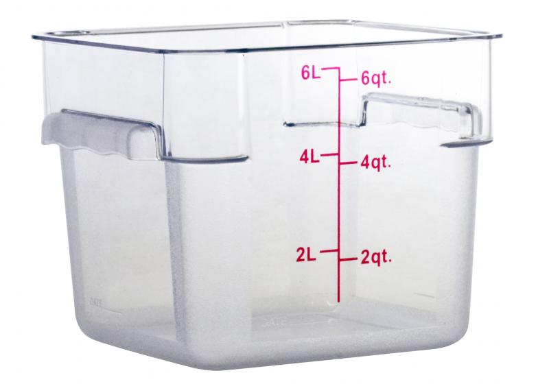 6 QT Polycarbonate Clear Square Food Storage Container